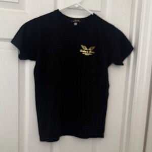 Robin's Jean Black Tee with Gold Wings